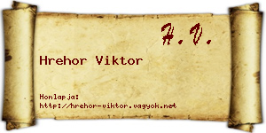 Hrehor Viktor névjegykártya